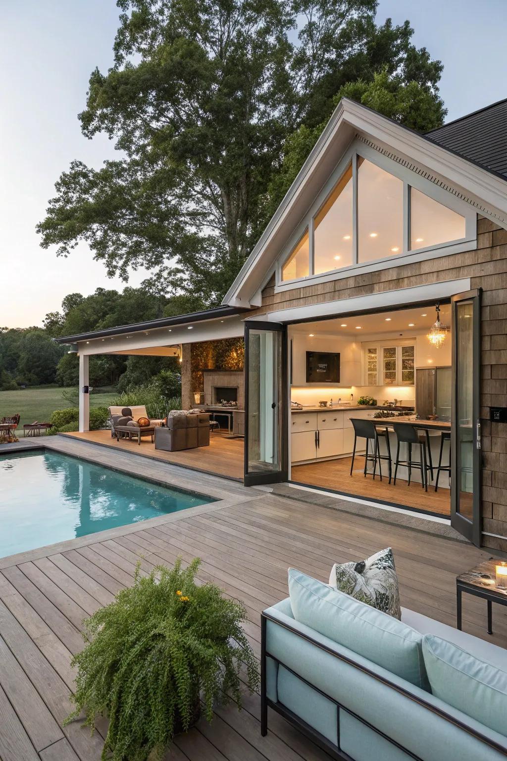 Maximize functionality with a versatile pool house layout