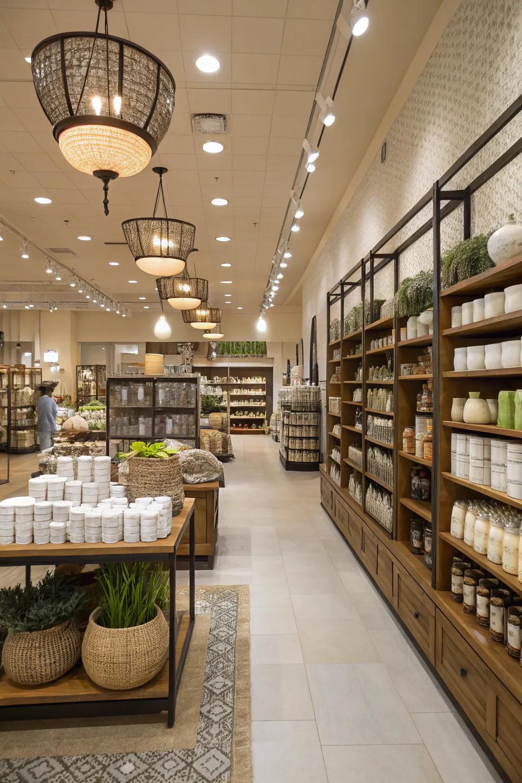 Symmetrical arrangements bring harmony and balance to retail spaces.