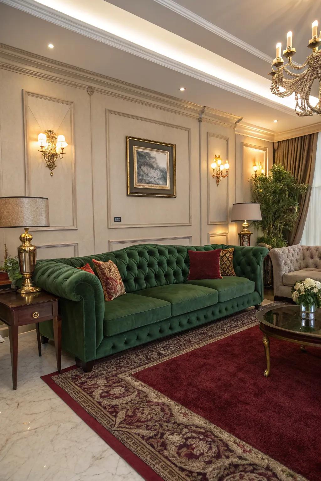 Burgundy hues add a touch of luxury and sophistication.