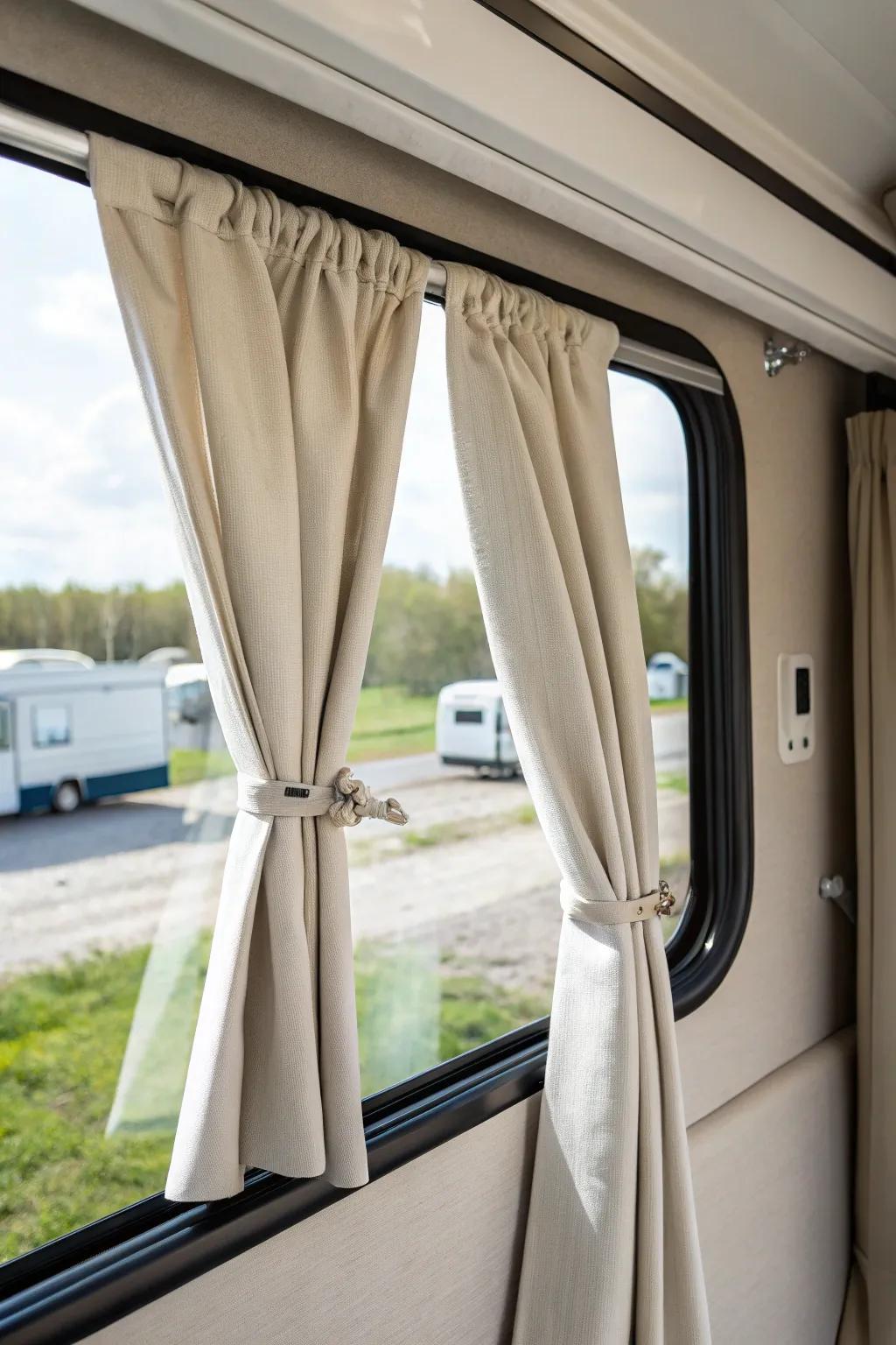 Keep it neat with minimalist tie-backs for your curtains.