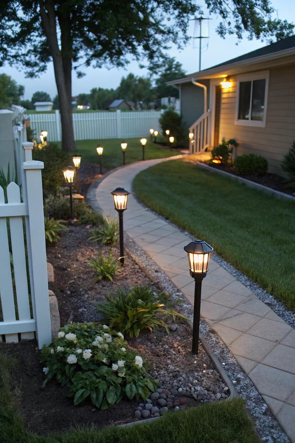 Solar lights offer eco-friendly illumination.