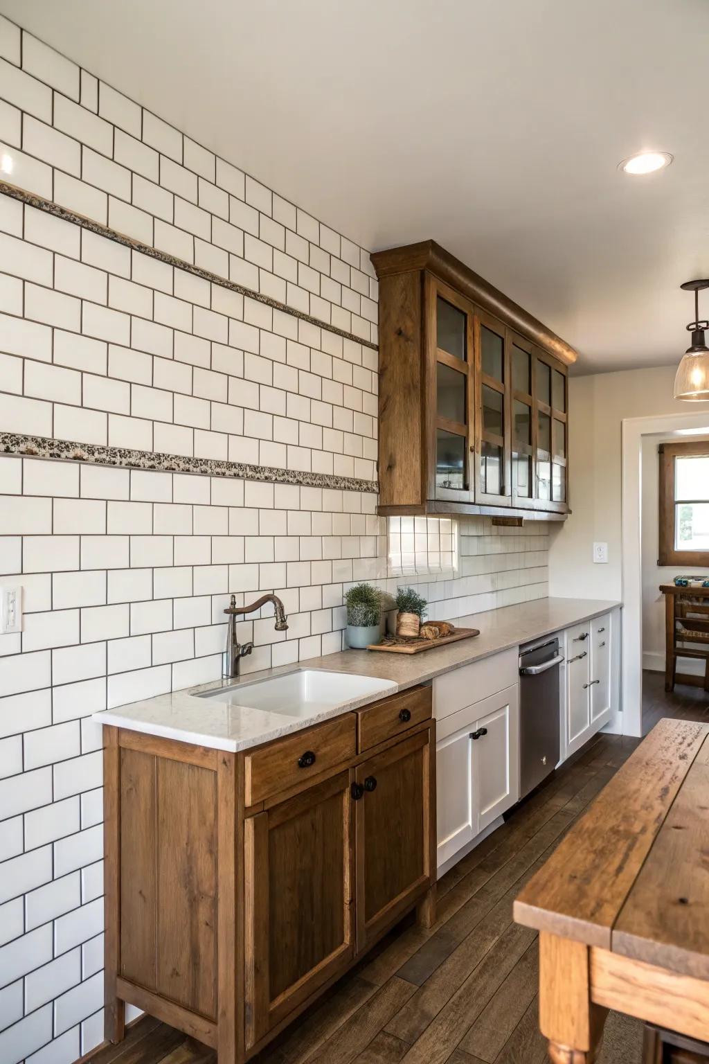 Subway tiles provide classic and versatile charm.