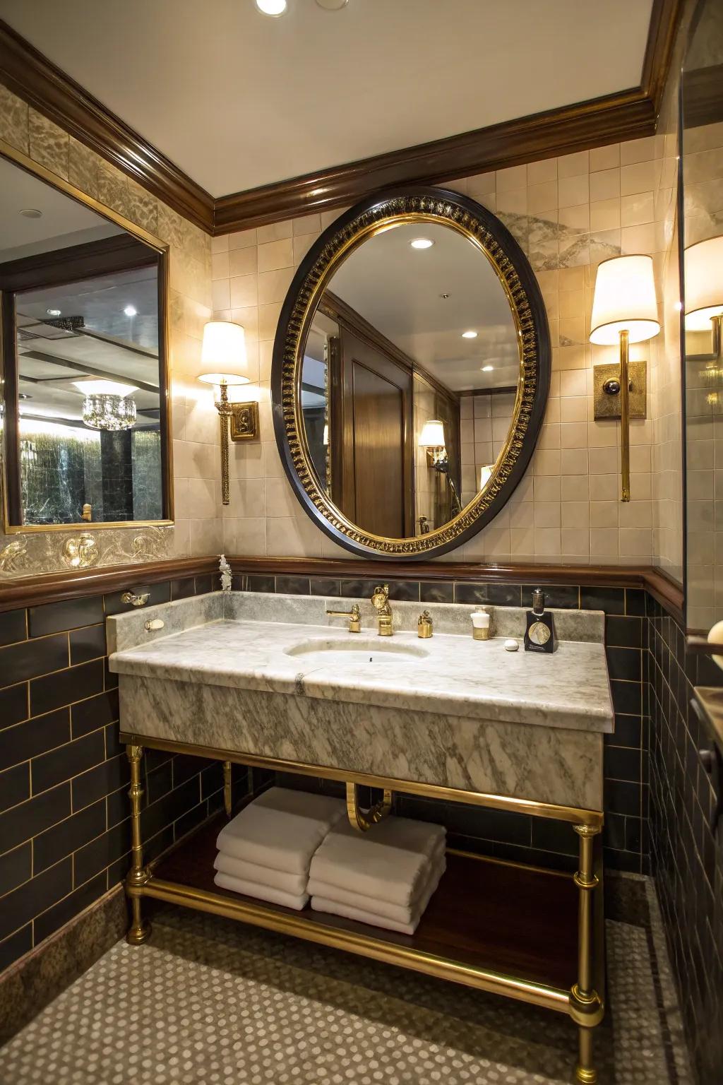 Luxurious vanities become stunning focal points.