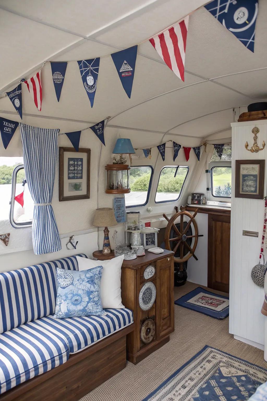 Themed decor can create a unified and stylish RV interior.