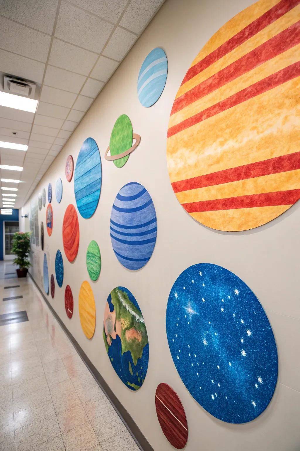 Planet decals add educational interest and visual appeal.