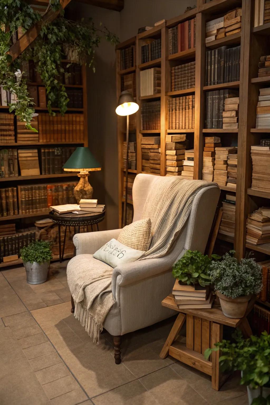 Old books and manuscripts add a touch of history and intellect to a room.