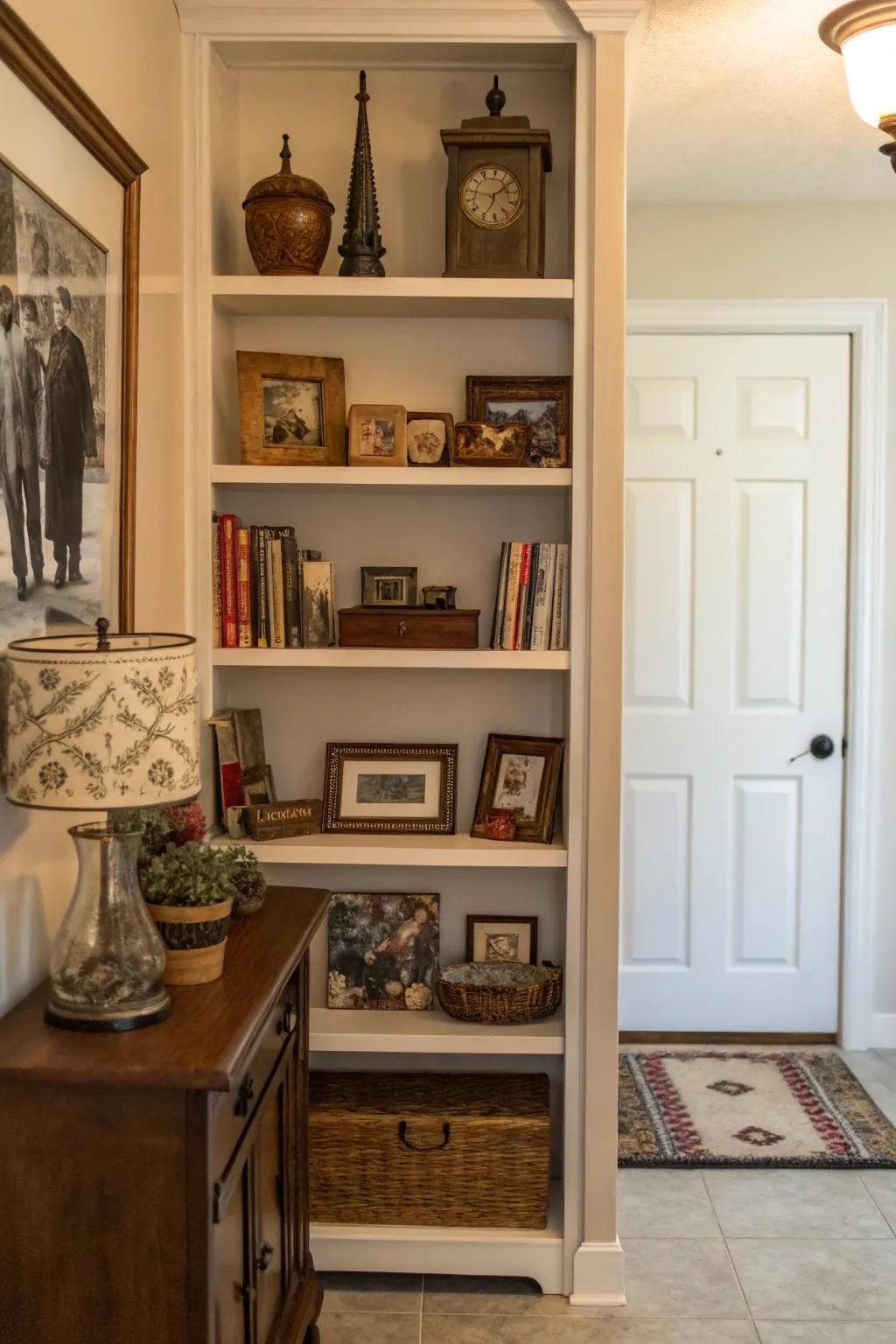 Personal collections add warmth and personality to your entryway.