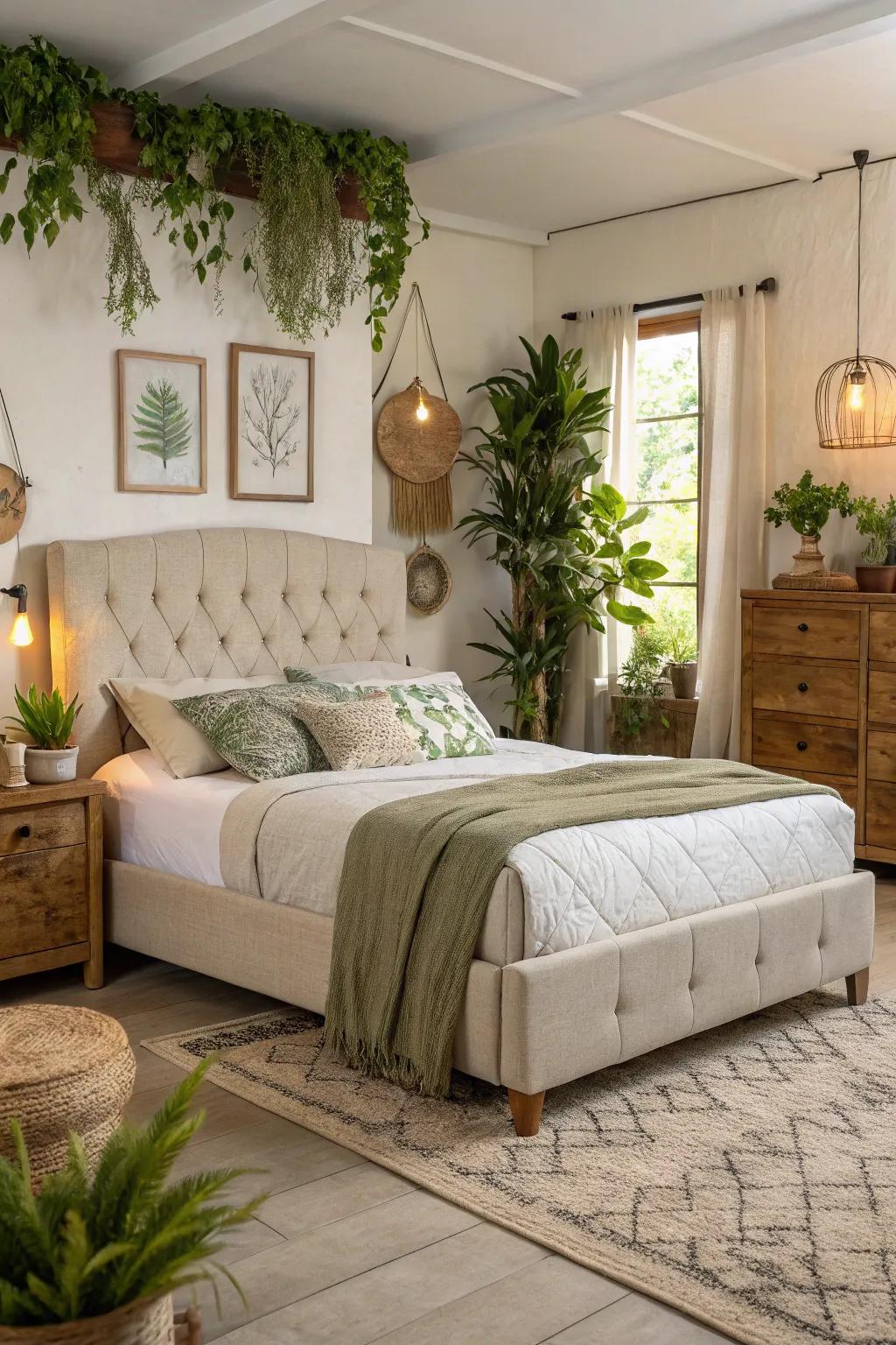 Sustainable fabrics create an eco-conscious and stylish bedroom.