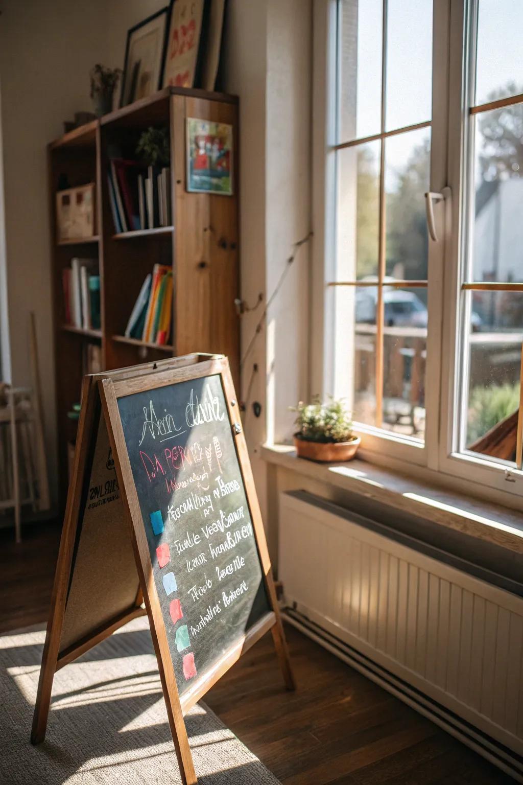 Natural light enhances your chalkboard art.