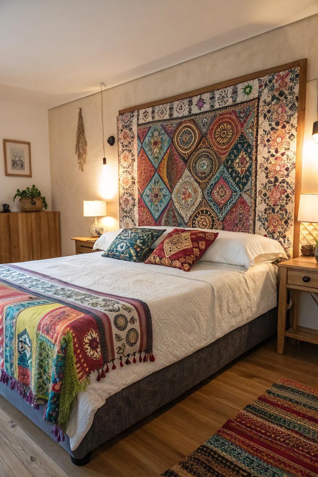 Textiles bring a bohemian and eclectic touch to your decor.