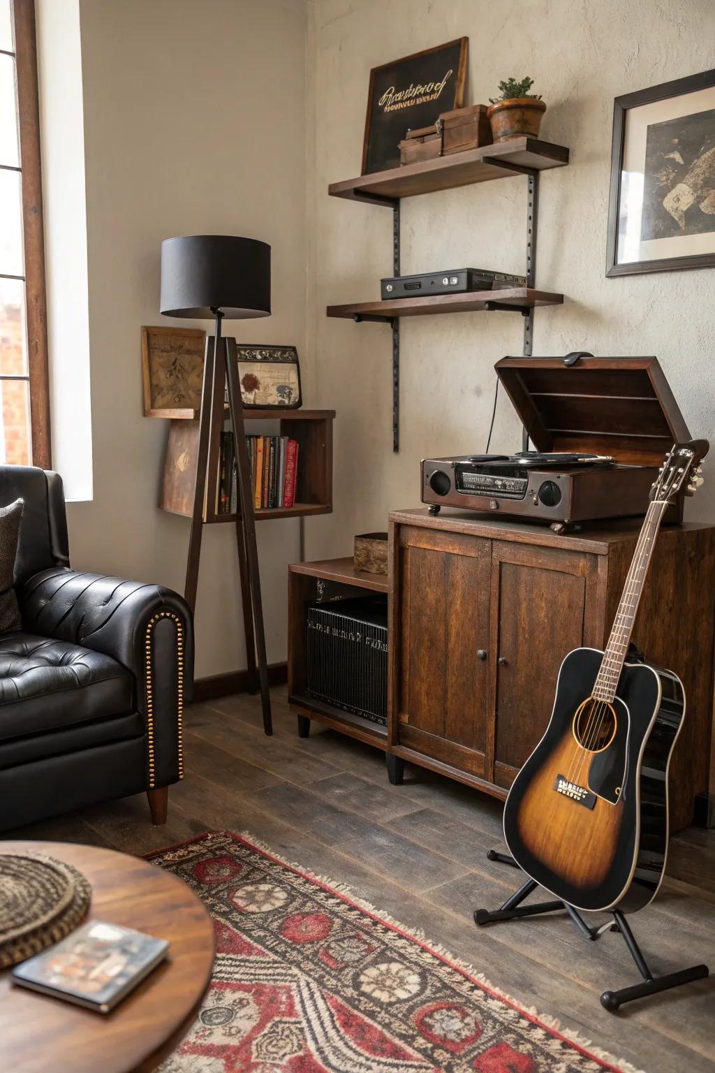 Musical elements add a personal and artistic touch to your space.