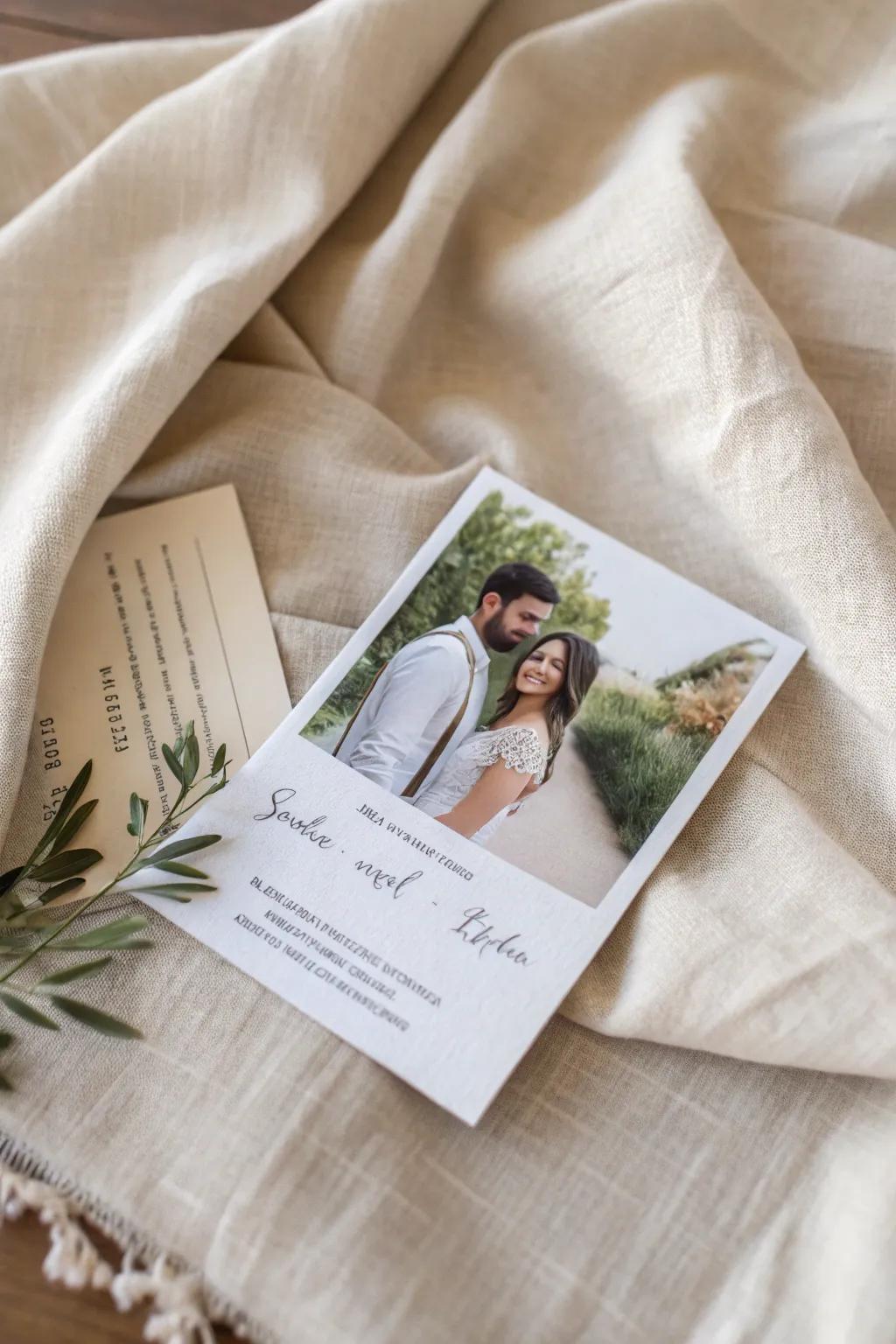 A registry card with a personal touch through photo integration.