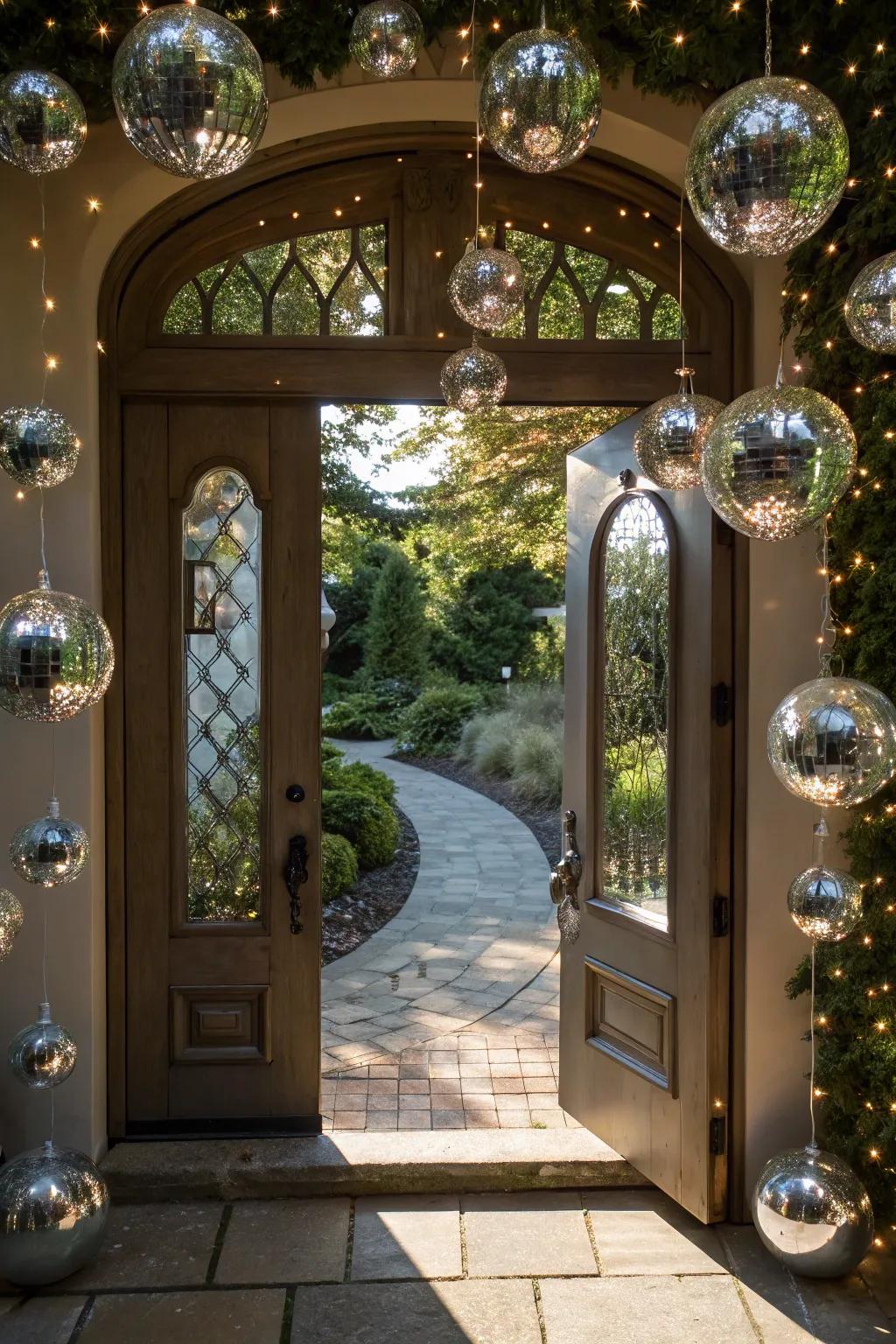 Mirrored surfaces add modern enchantment to winter decor.