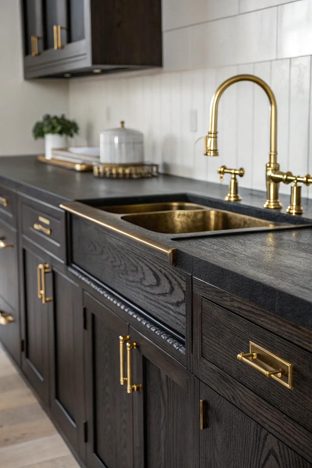 A bold blackened finish for an eye-catching kitchen statement.