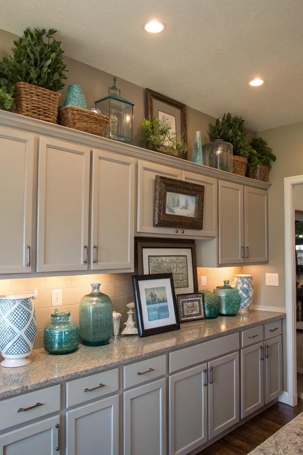 Achieve harmony by coordinating decor colors with your kitchen.