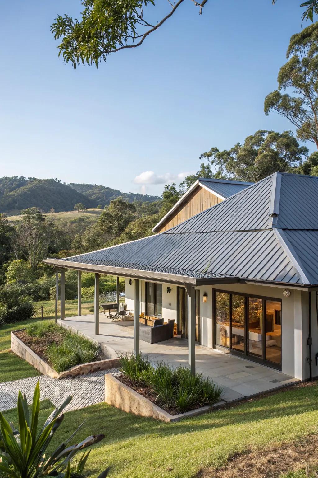 Corrugated iron roofs add an industrial edge to any design.