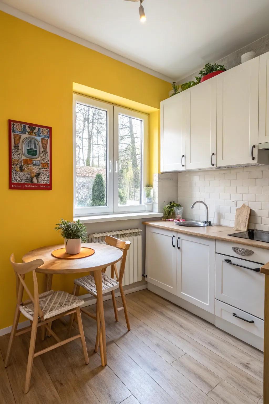 An accent wall adds character and focus to your kitchen.