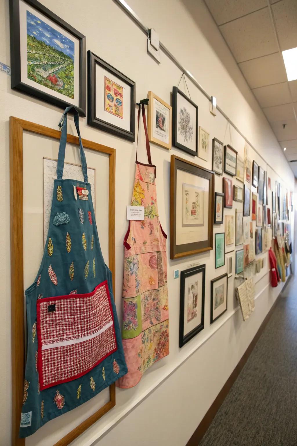 An apron gallery wall is a creative way to display your collection.