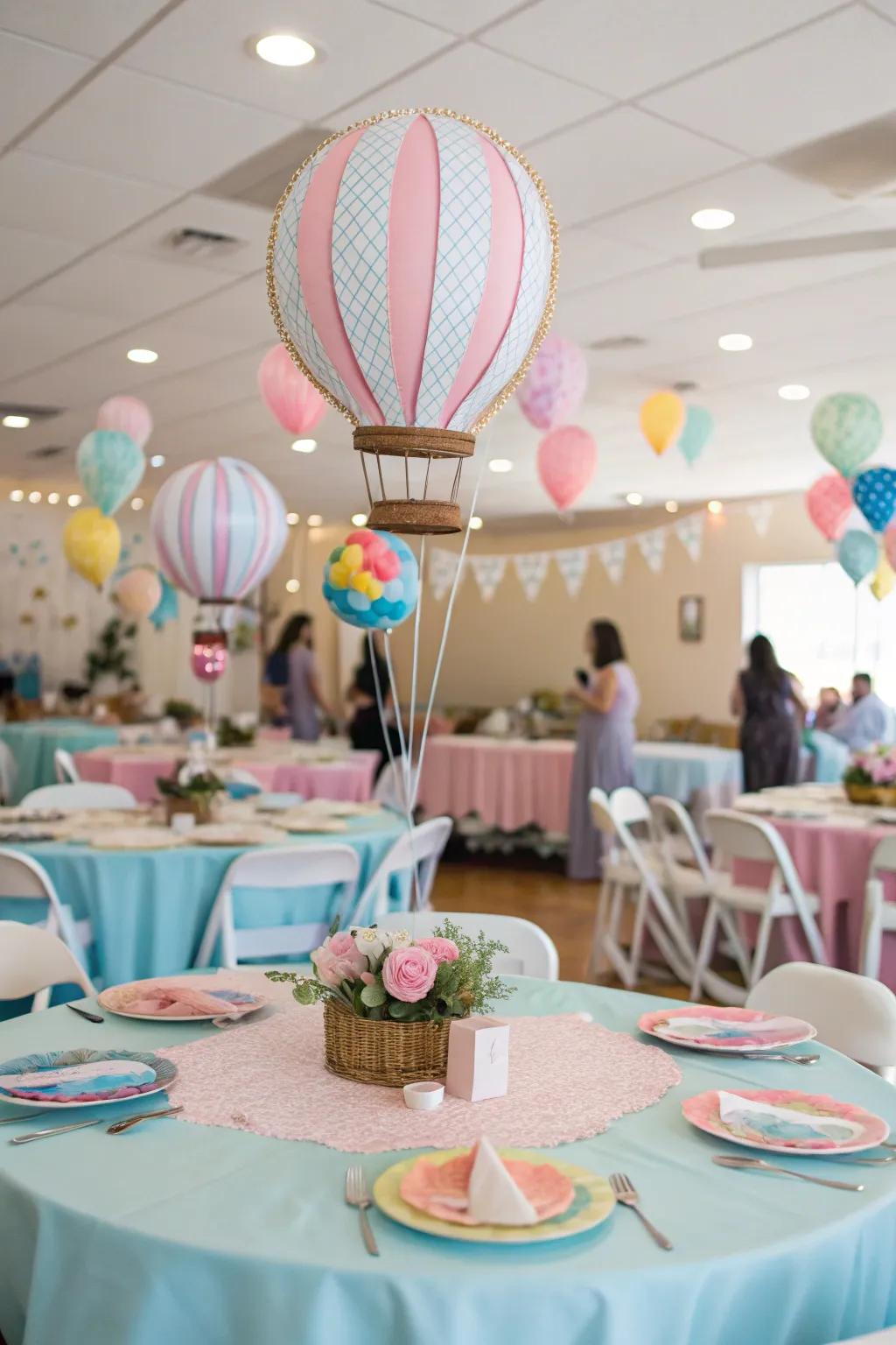 Hot Air Balloon Centerpieces - Whimsical and Charming