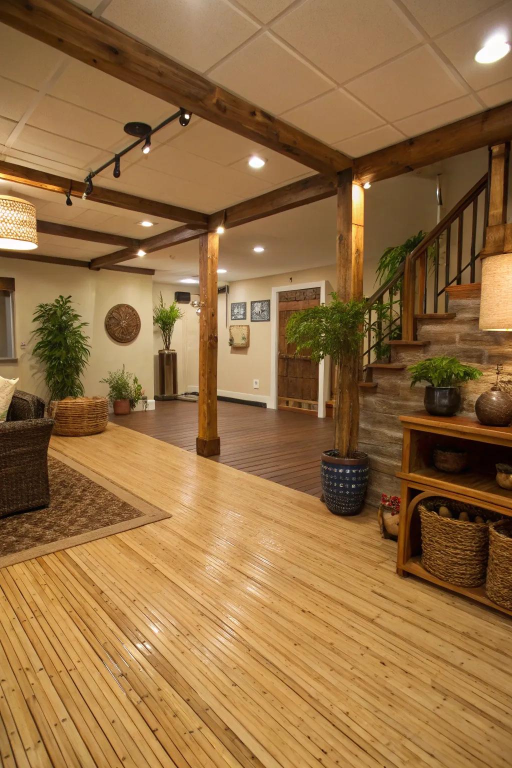 Bamboo flooring is a sustainable and stylish choice.