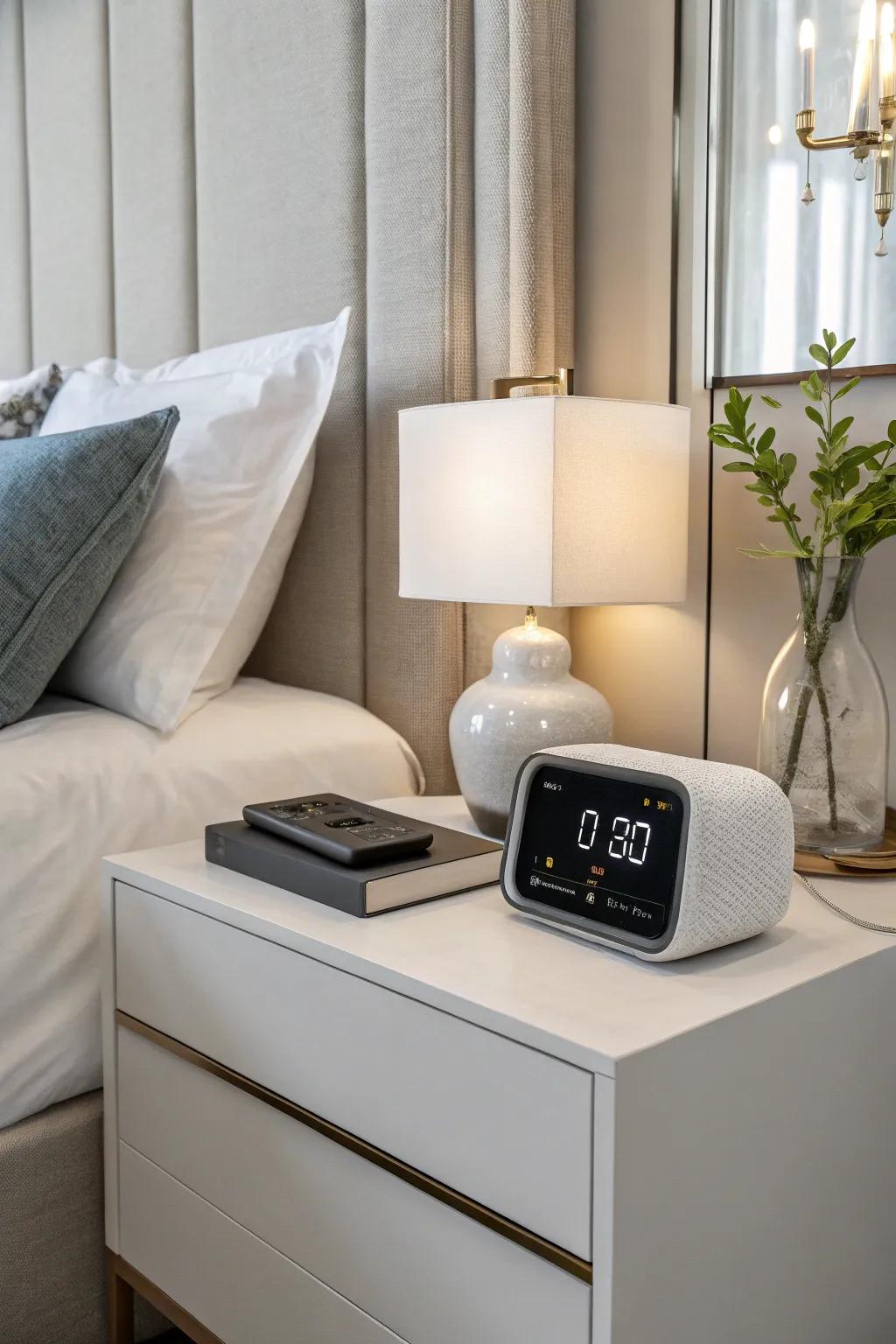Integrate technology with a smart clock that keeps you connected.
