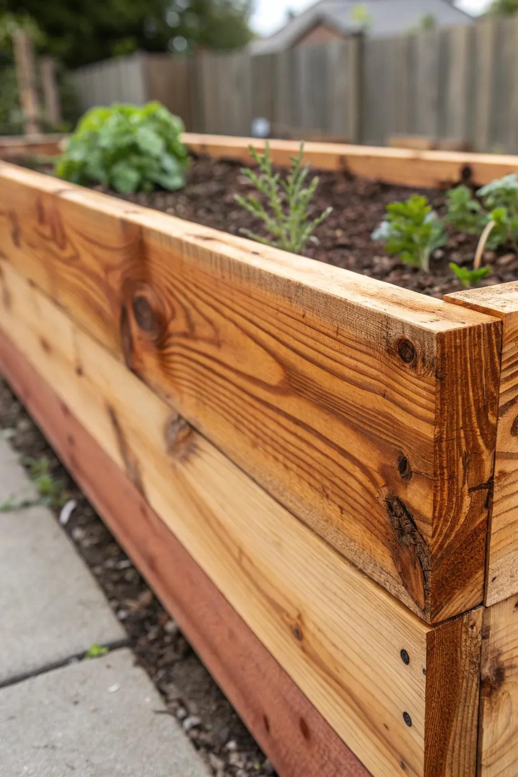 Heartwood offers extra strength and resistance for garden beds.