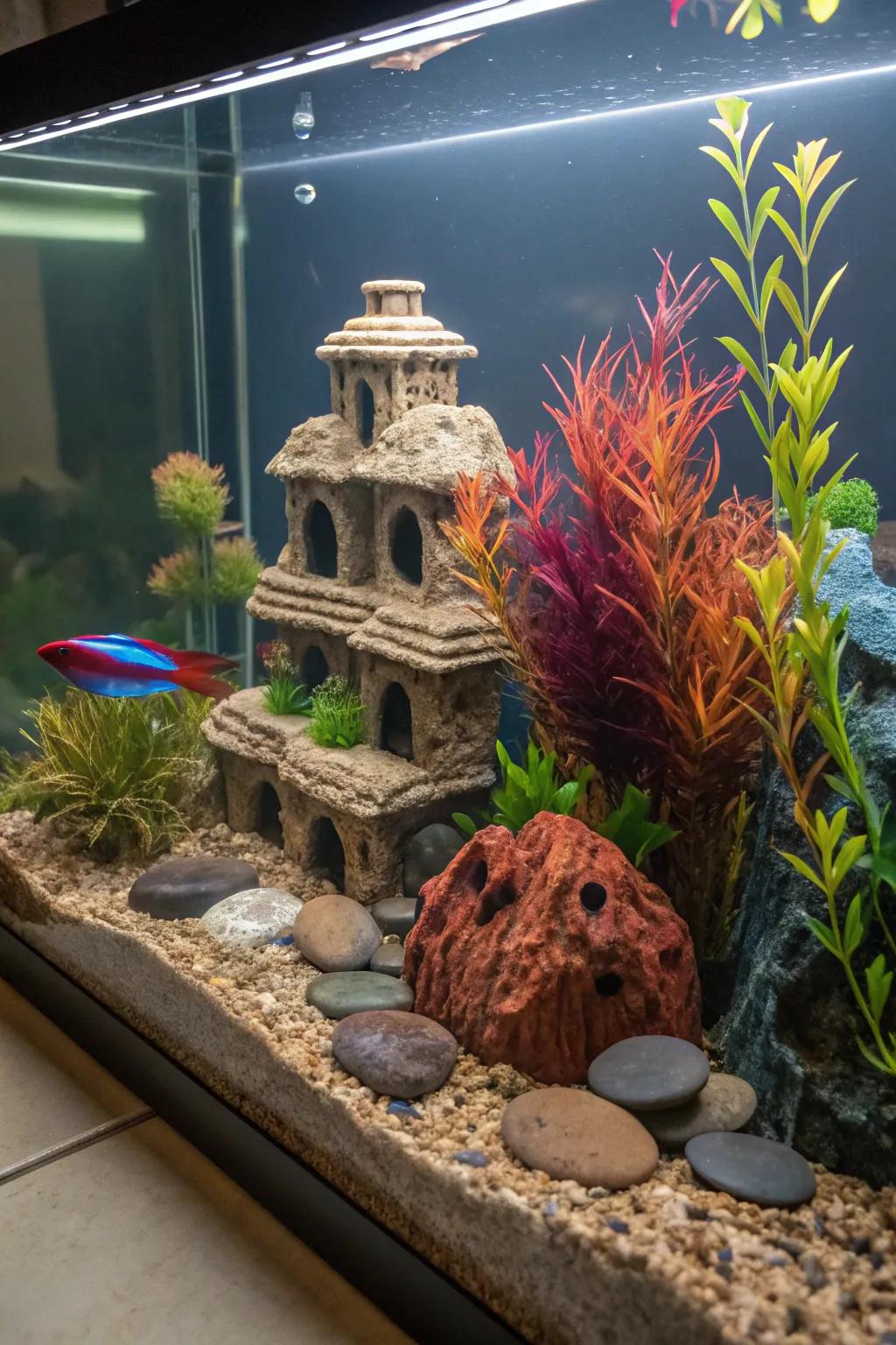 An aquatic playground full of exploration opportunities for your betta.