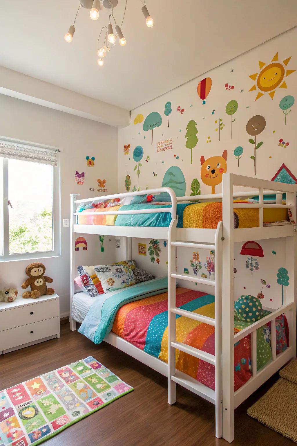 Wall decals add personality and fun to a shared space.