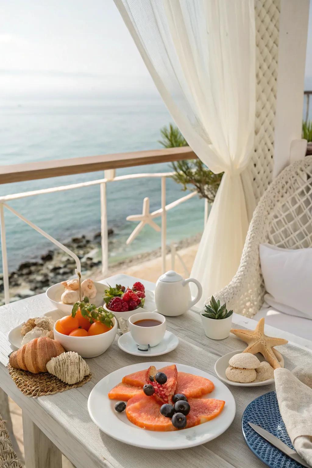 Feel the ocean breeze with a seaside sunrise breakfast.