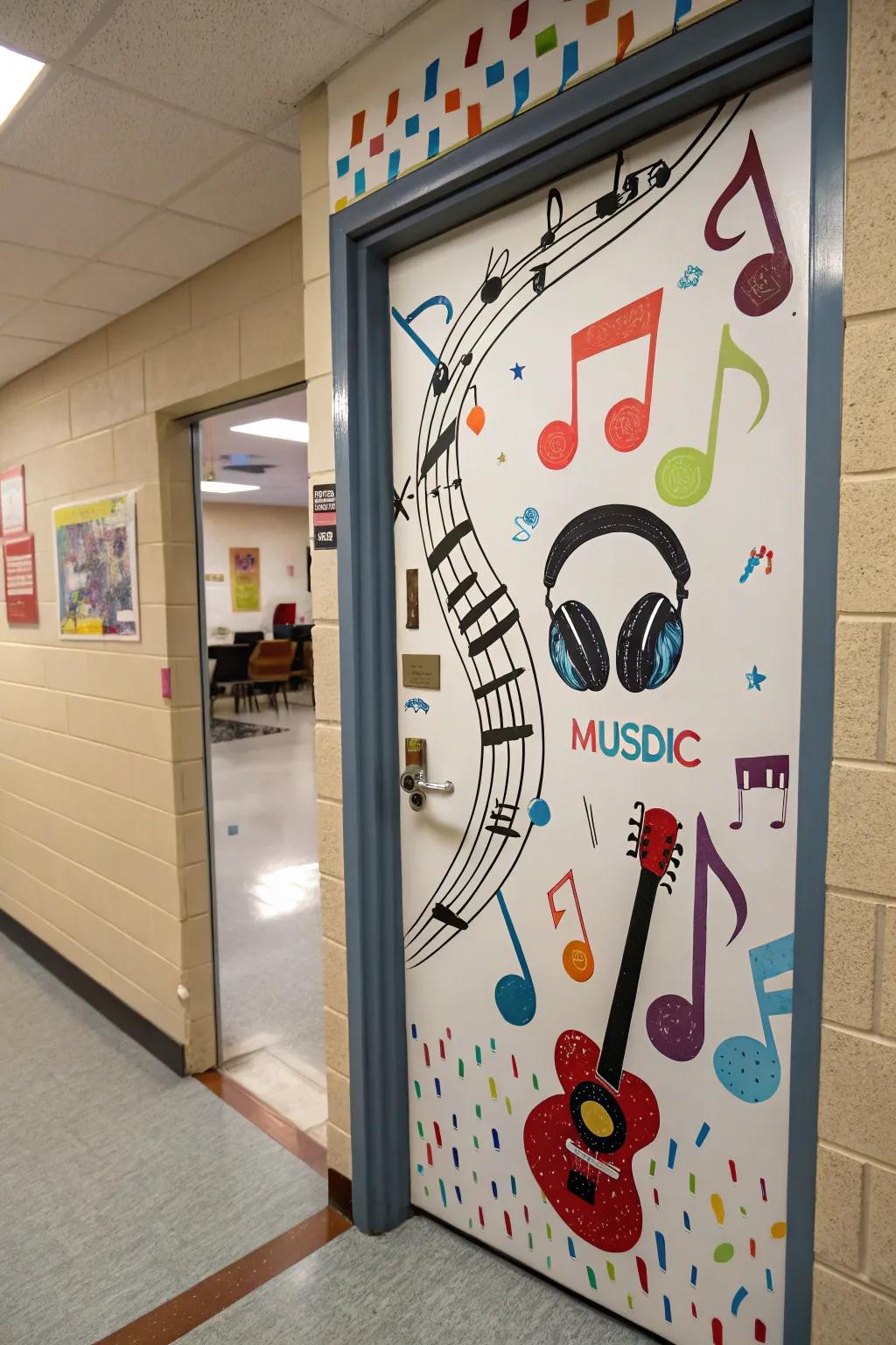 Strike a chord with a music-themed career door.