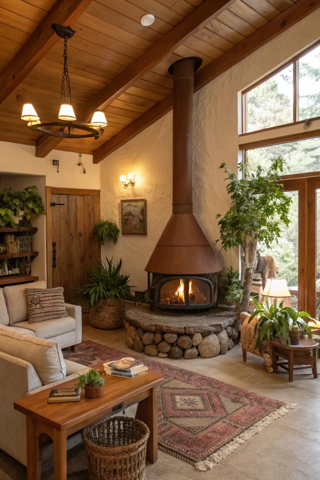 Earthy brown evokes natural beauty and comfort in this inviting space.