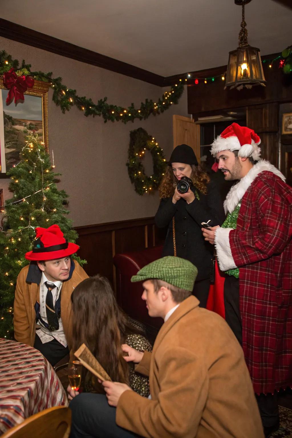 Engage your guests with a festive murder mystery game.