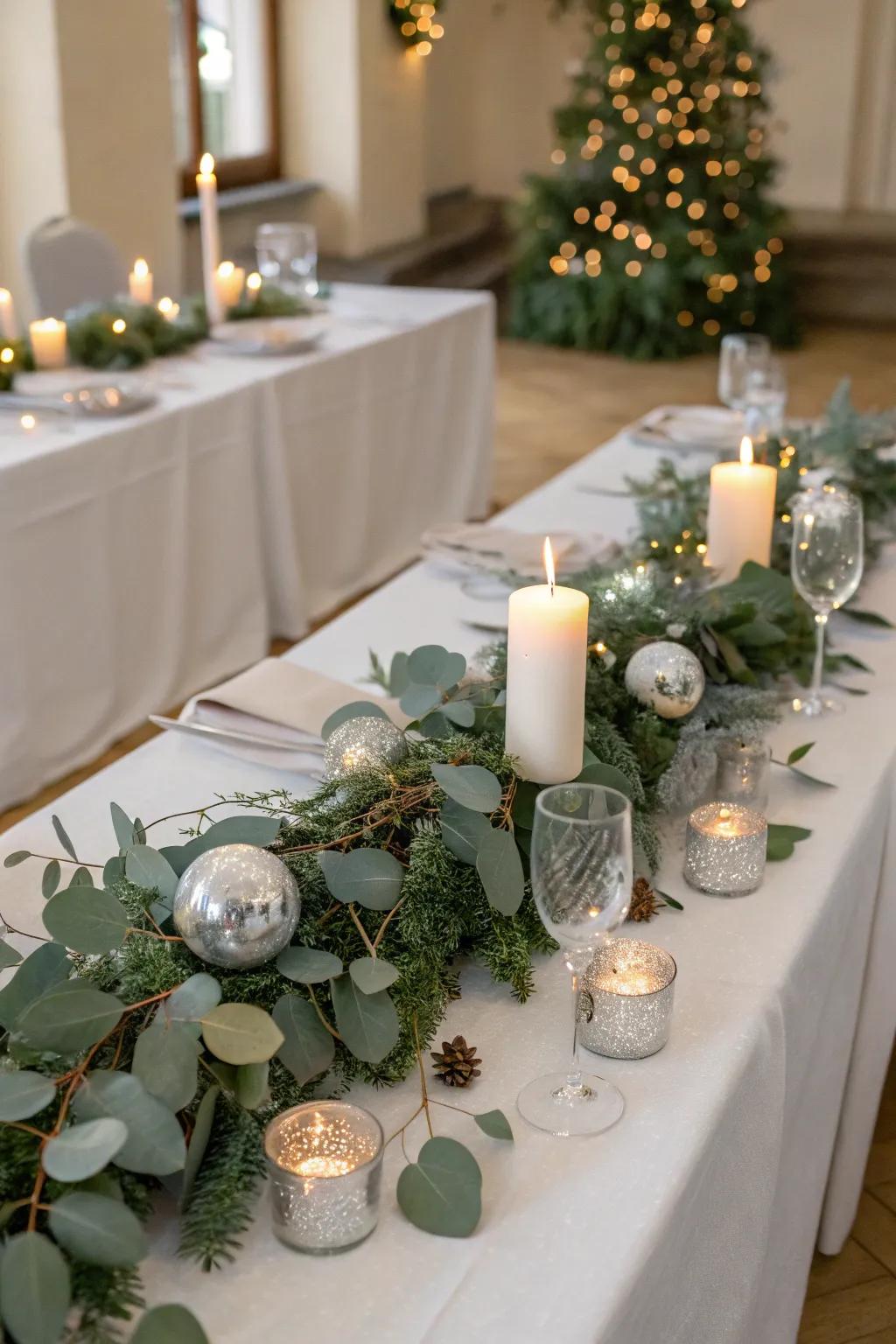 Eucalyptus adds fresh elegance to the table.