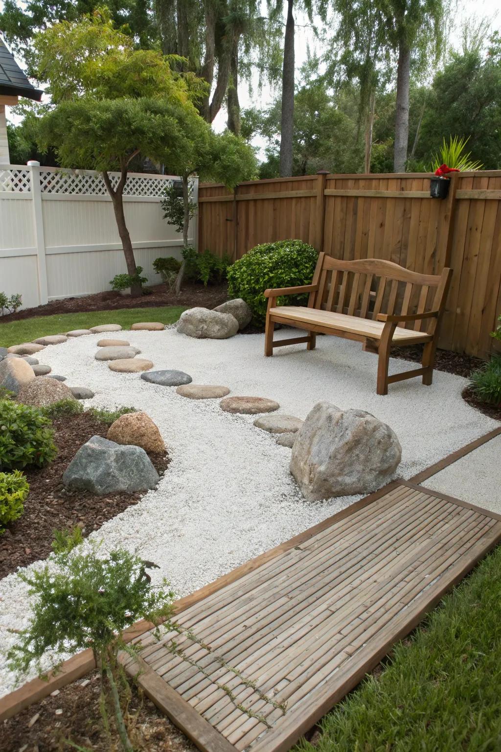 A Zen corner offers a peaceful retreat in your garden.