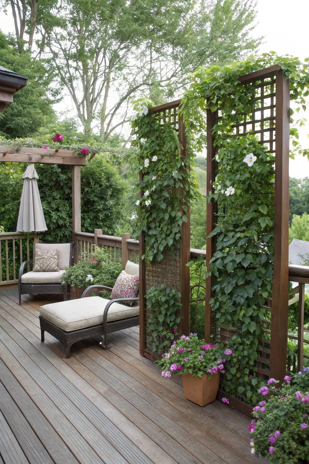 Enjoy seclusion with stylish privacy screens.