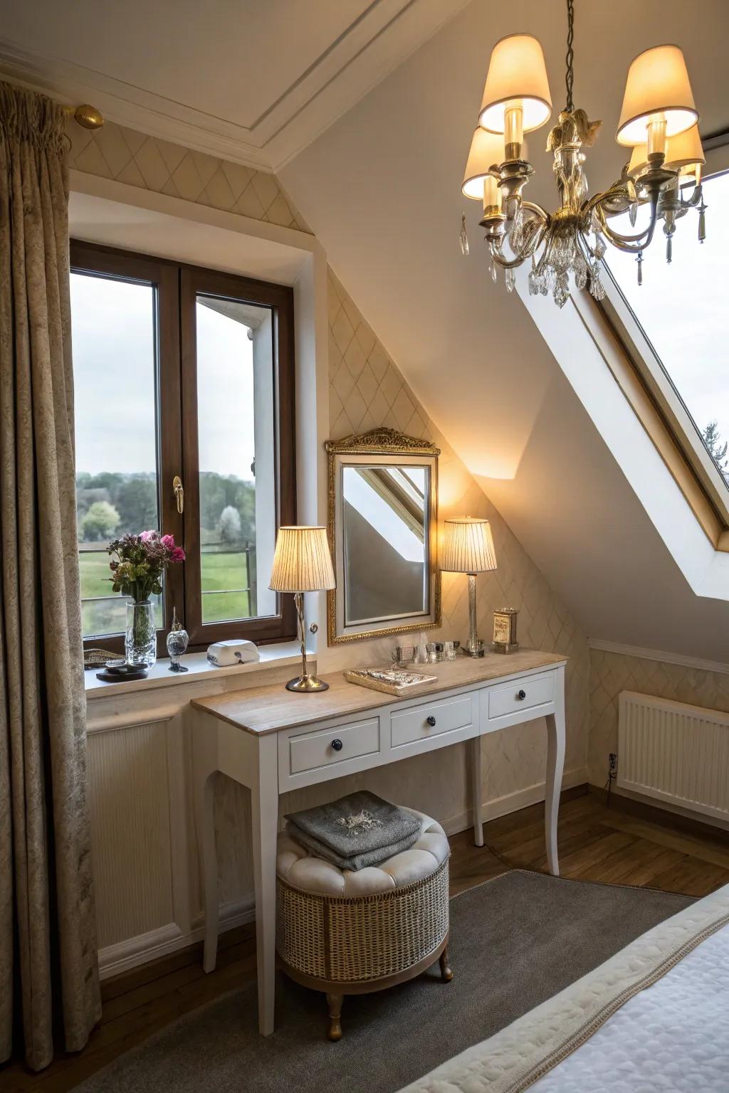 A stylish dressing area to indulge in self-care.