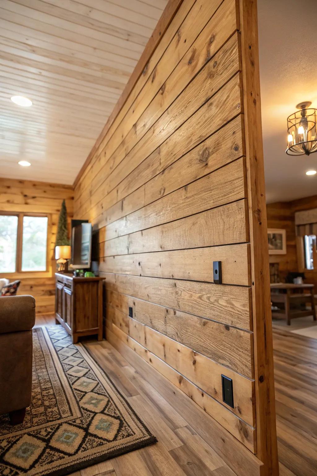 Wood grain texture adds natural warmth.