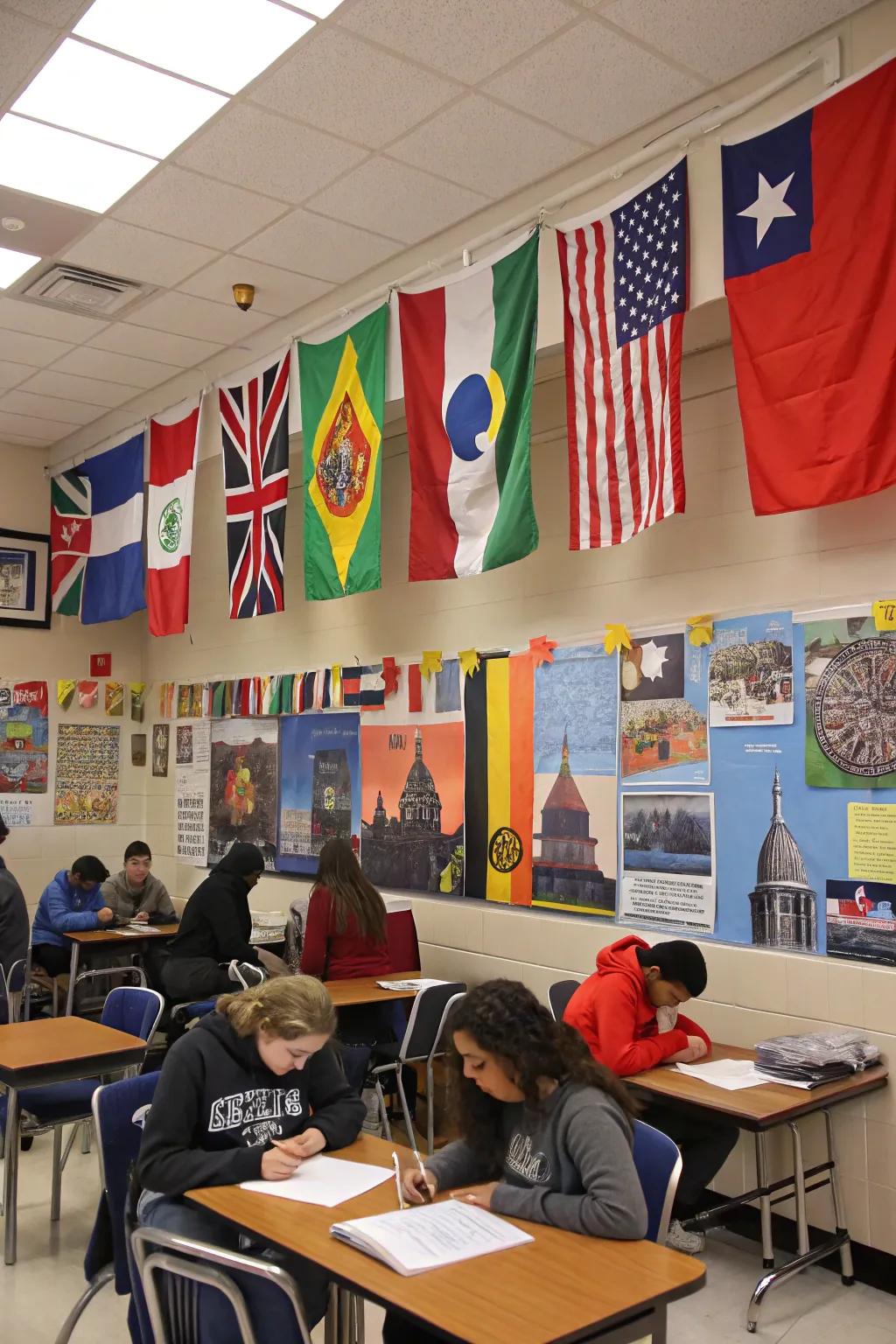 Inclusive classroom celebrating student cultures