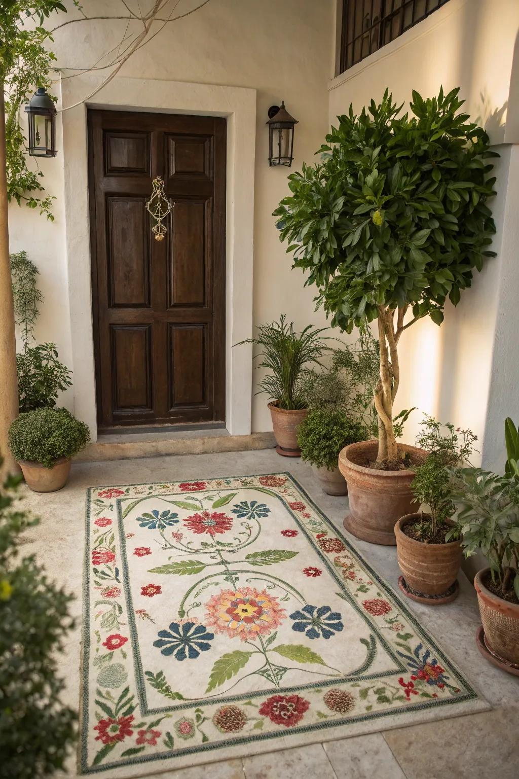 Floral motifs in rugs bring a touch of nature and vibrancy indoors.