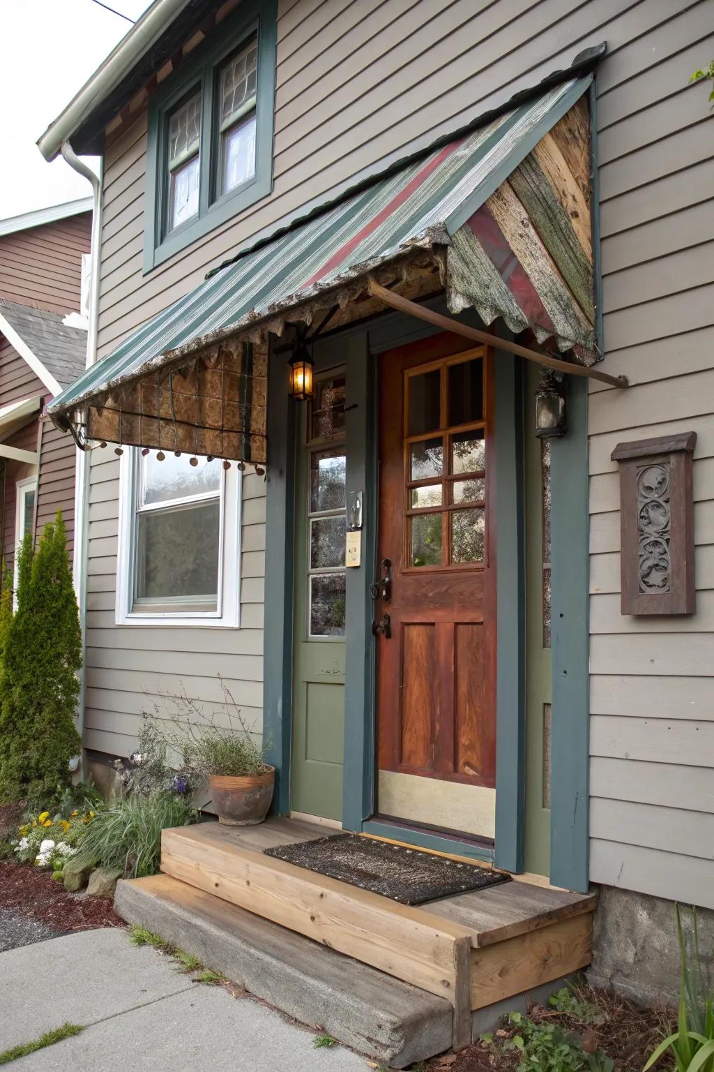 DIY awnings add personal charm.