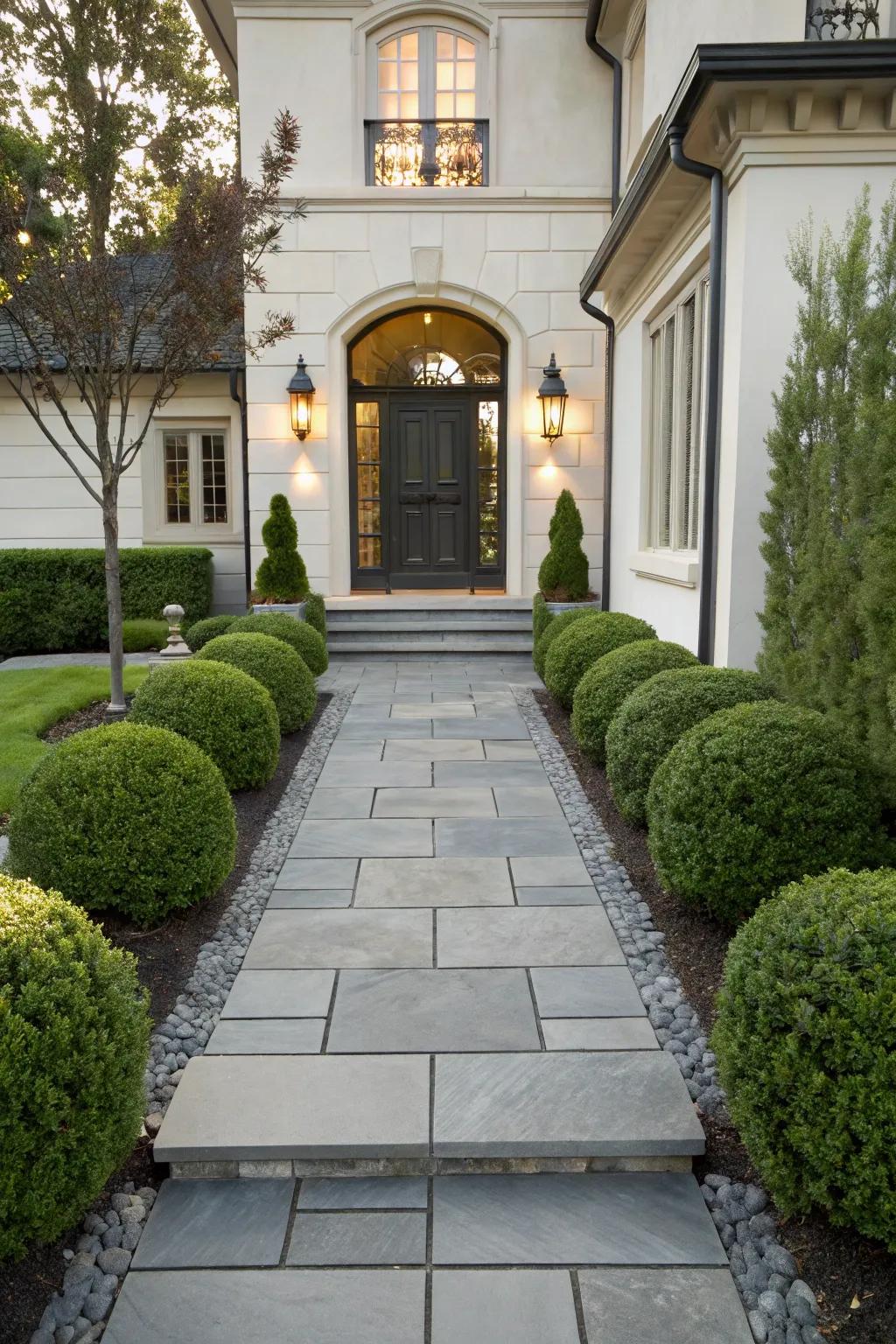 Sophisticated slate pavers for a contemporary touch.