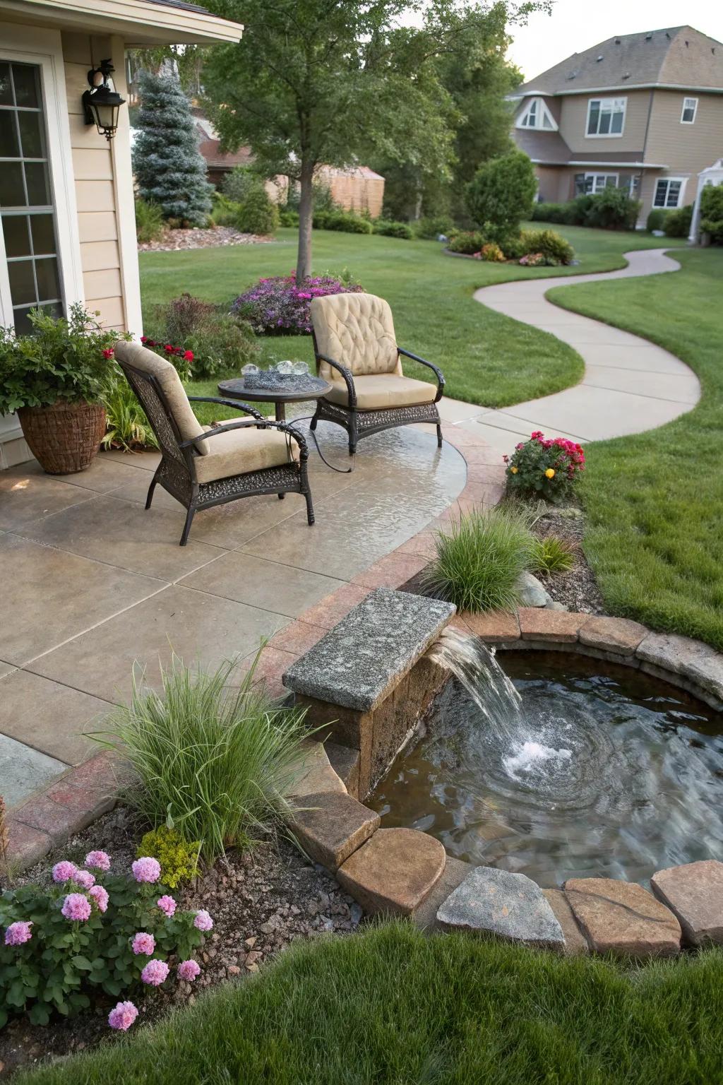 Enhance tranquility with a water feature.