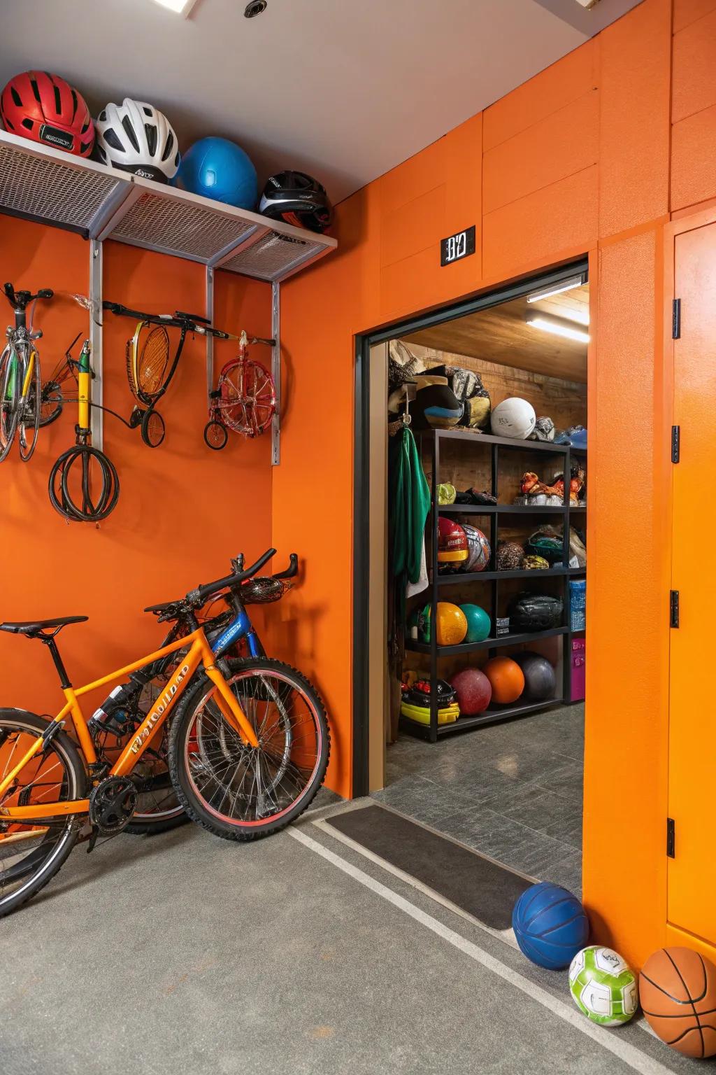 Orange injects energy and vibrancy into your garage.