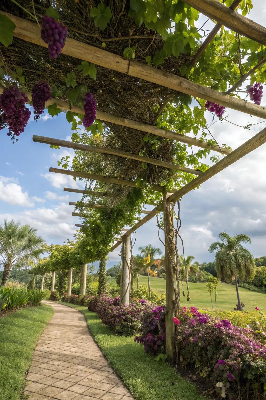 Bamboo trellises add an exotic and sustainable element to any garden.