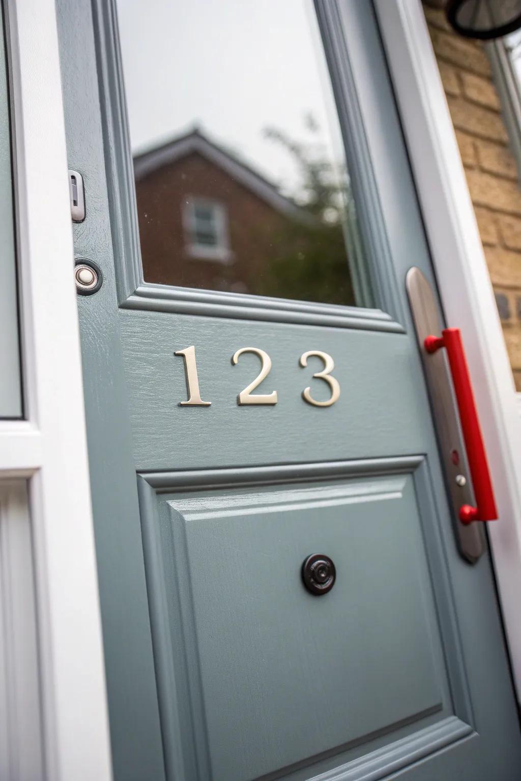 Dual-tone design adds a creative twist to this grey composite door.