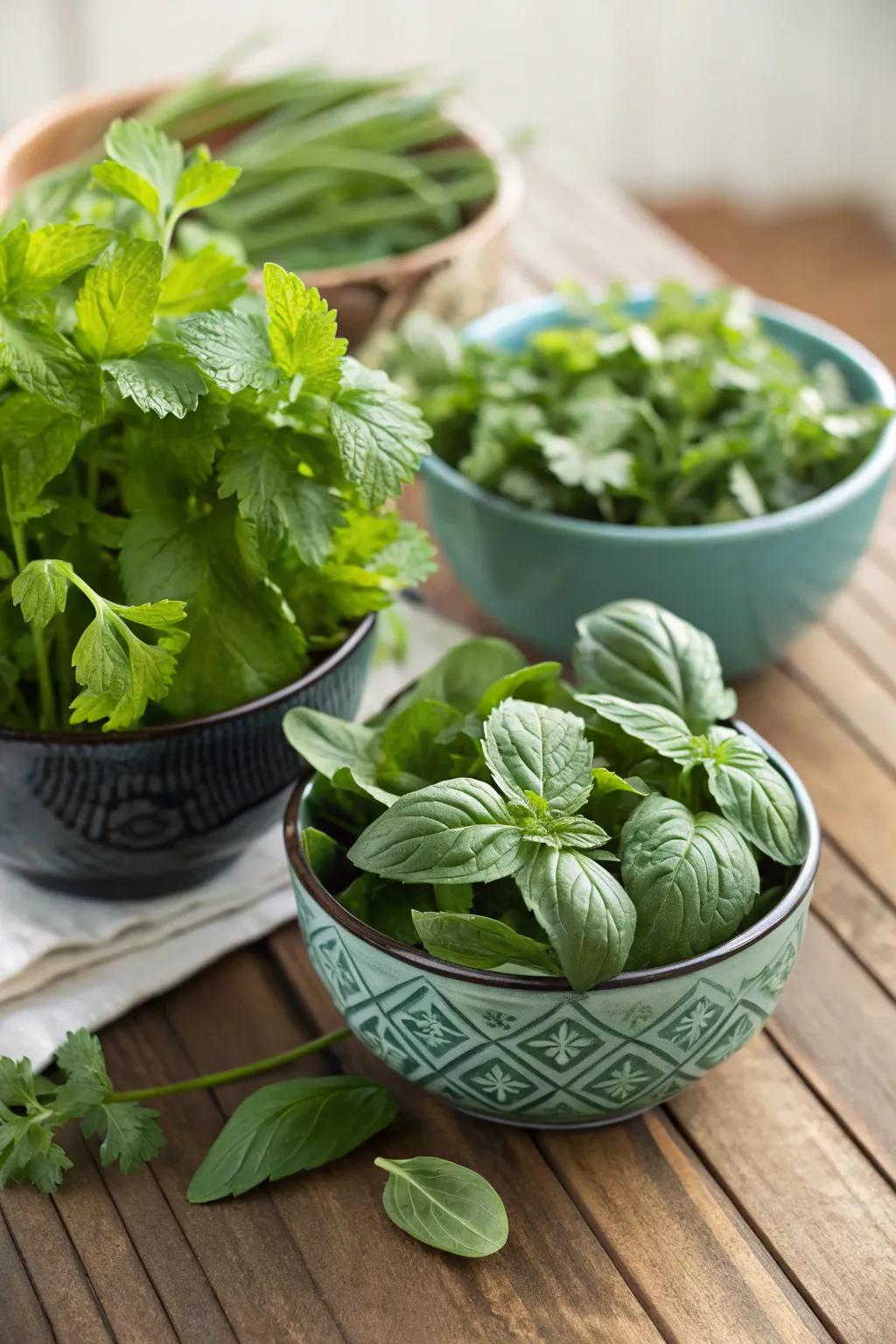 Fresh herbs to infuse your salad with delightful aromas.