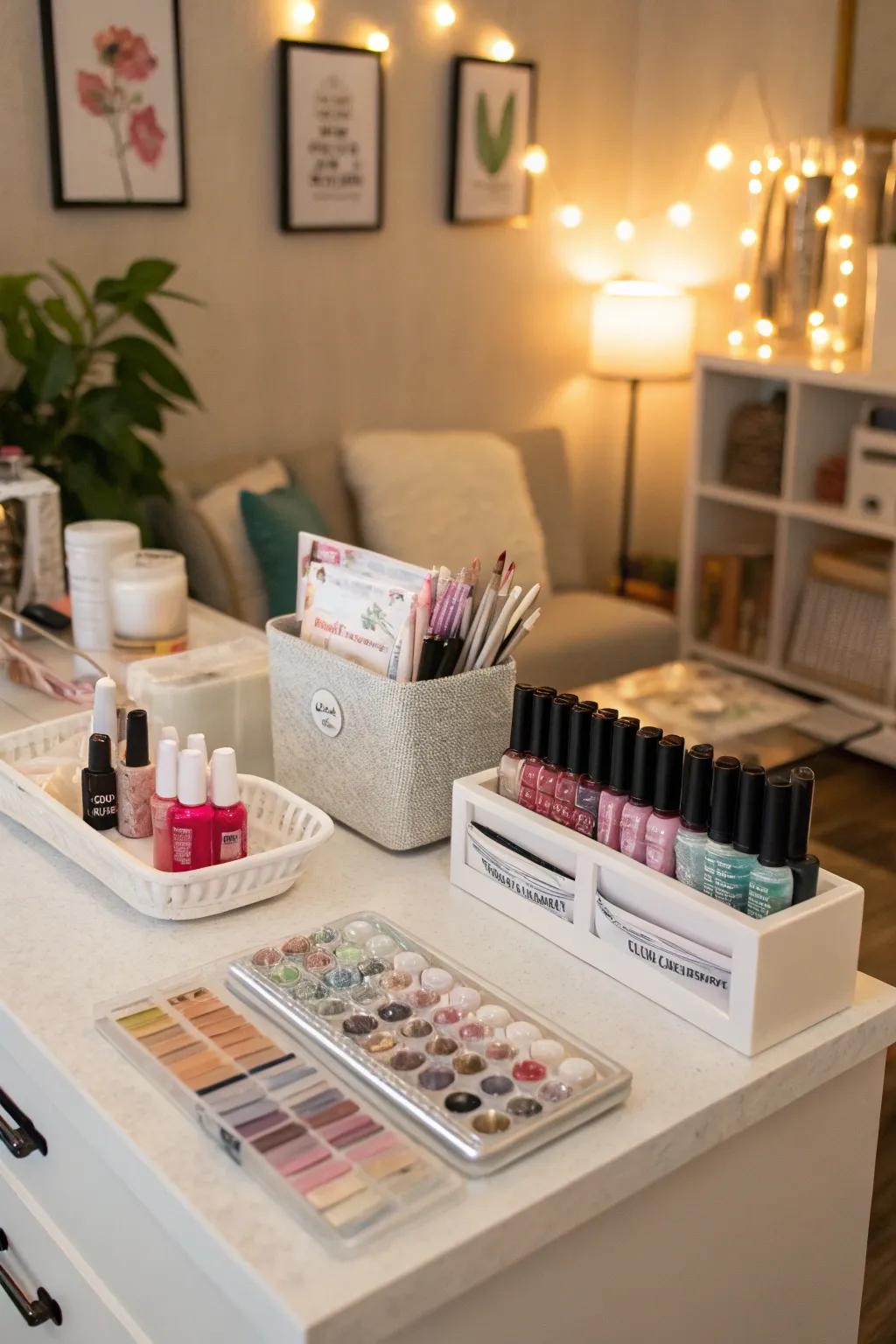 Get creative with a fun DIY nail bar.