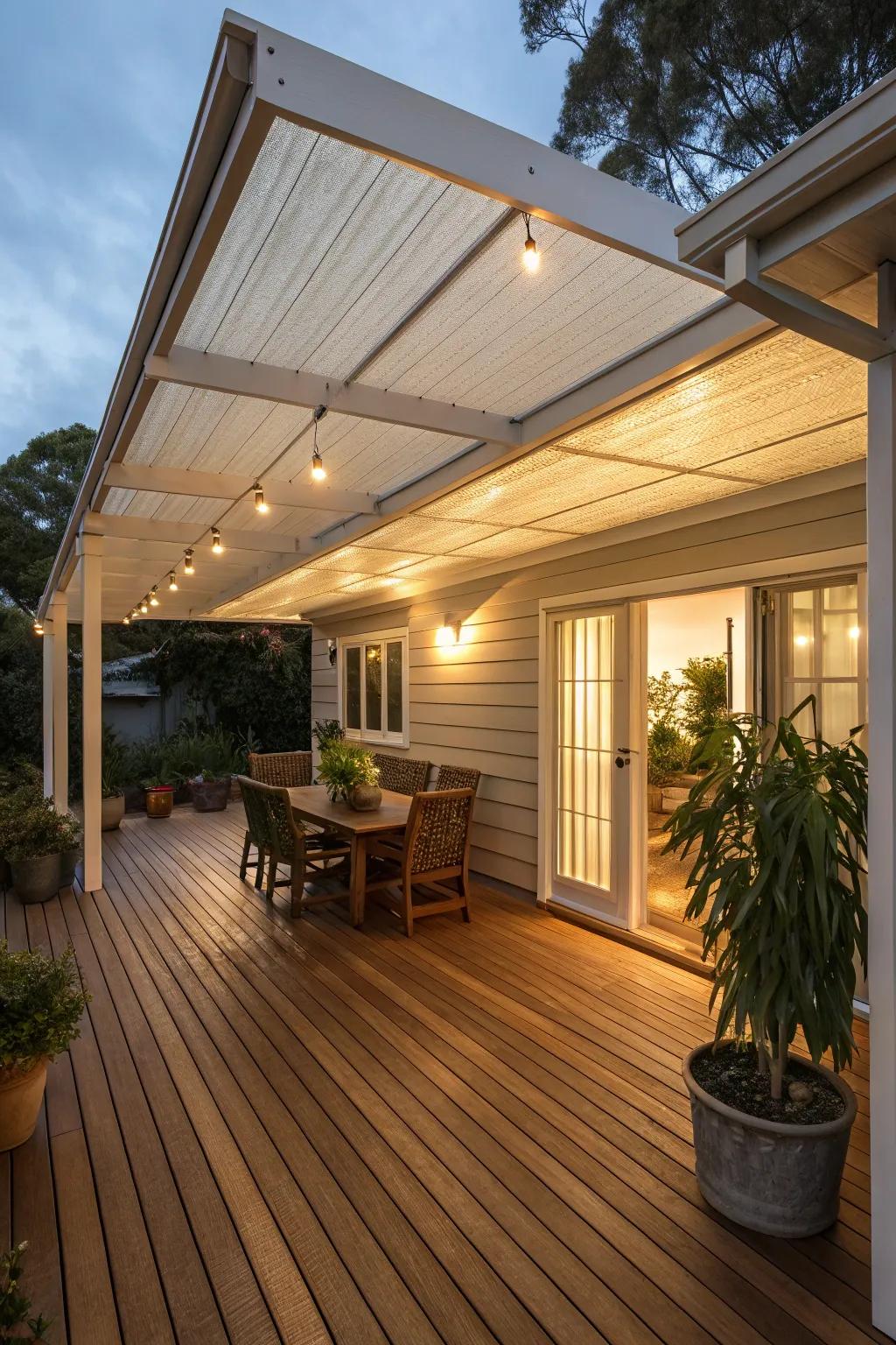 Insulated panels ensure your deck stays warm and inviting.