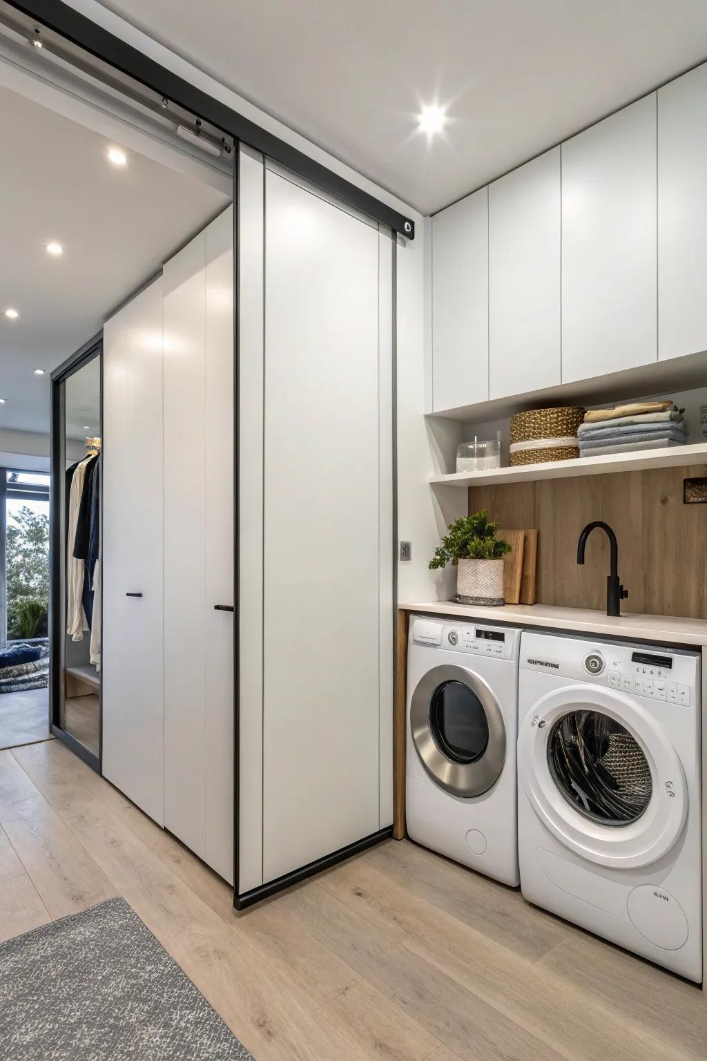 Sliding panels offer modern elegance and practicality.