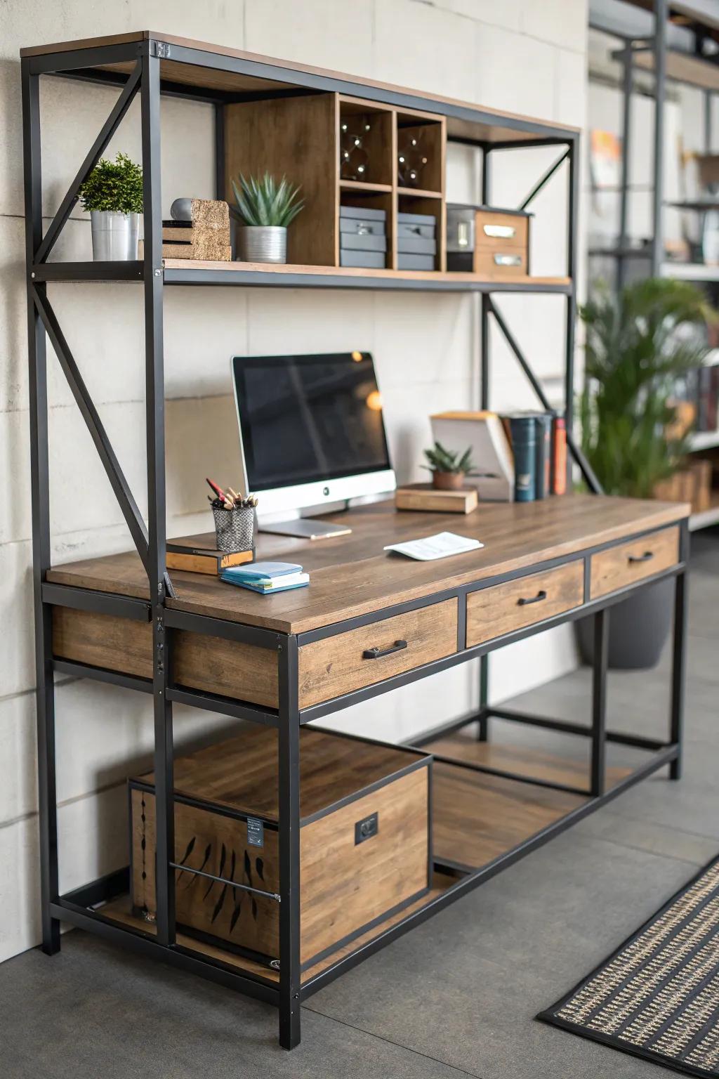 A multi-functional desk maximizes utility in your industrial space.